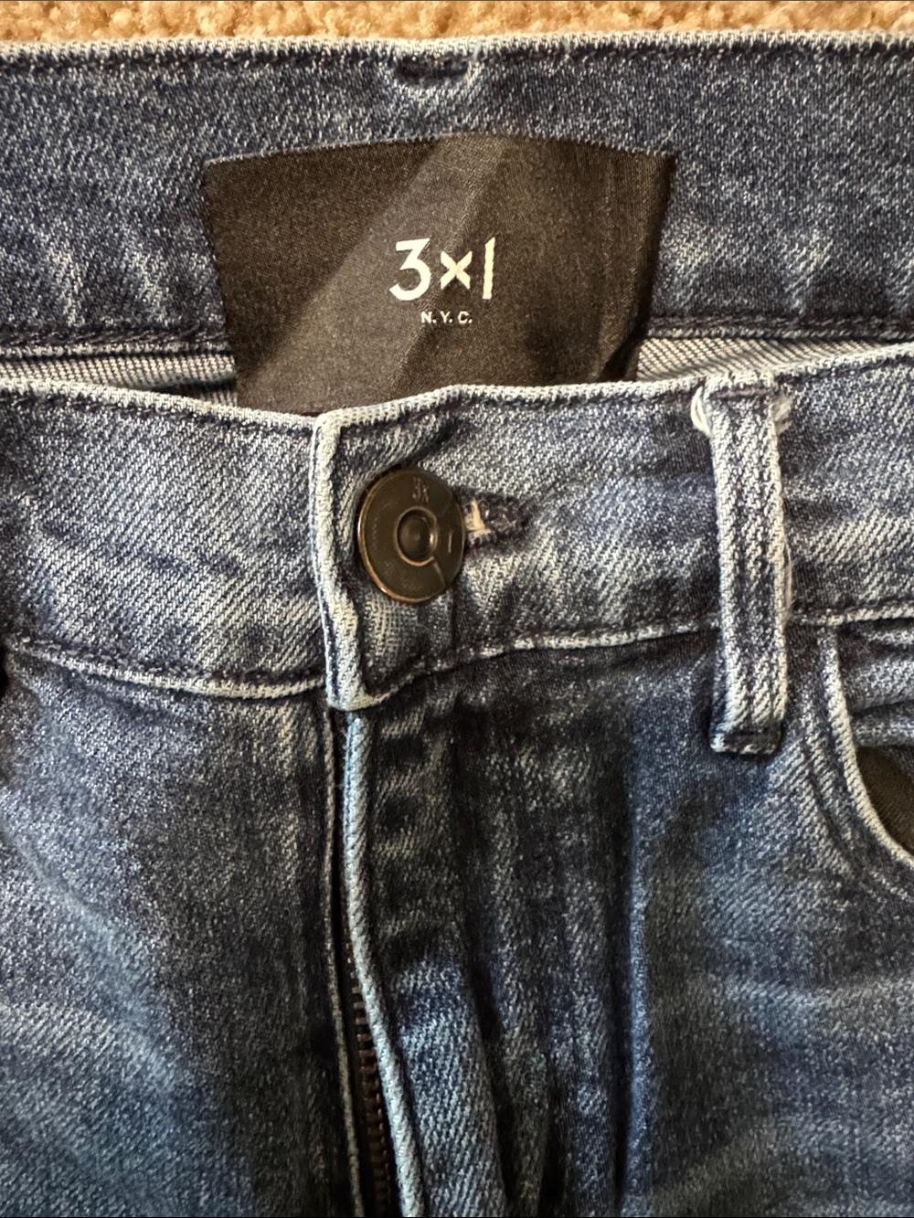 3x1 Women's Slim Straight Jeans in Faded Blue - Picture 3 of 4
